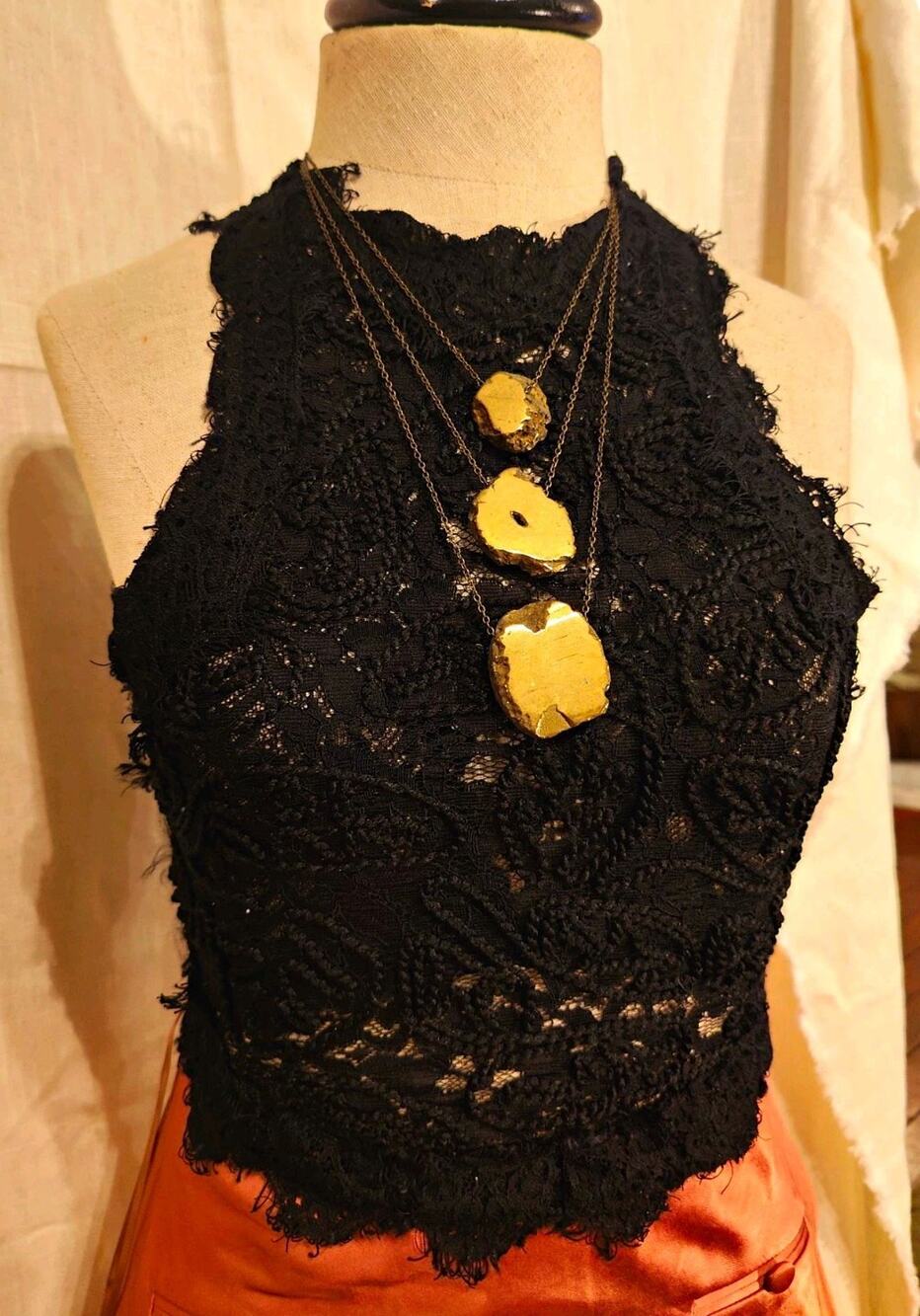 Zara Trafaluc TRF Black Sheer Floral Lace High Neck Top Exposed Zip S Y2K